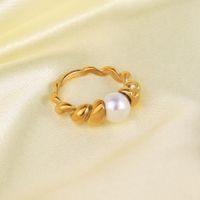 Simple Style Commute Round Stainless Steel 18k Gold Plated Rings In Bulk main image 3