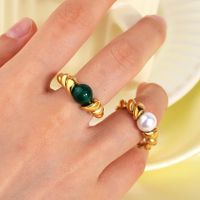 Simple Style Commute Round Stainless Steel 18k Gold Plated Rings In Bulk main image 2