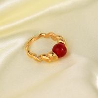 Simple Style Commute Round Stainless Steel 18k Gold Plated Rings In Bulk sku image 16