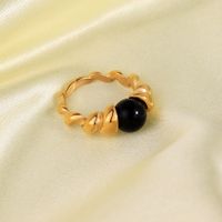 Simple Style Commute Round Stainless Steel 18k Gold Plated Rings In Bulk sku image 13