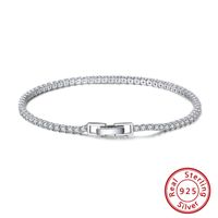 Style Simple Couleur Unie Argent Sterling Placage Incruster Zircon Plaqué Or 14k Bracelets sku image 2