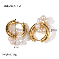 Plating Stainless Steel No Inlaid Gold Plated Earrings sku image 3
