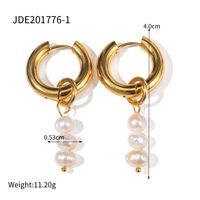 Plating Stainless Steel No Inlaid Gold Plated Earrings sku image 2
