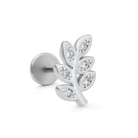 Casual Simple Style Leaf Flower Bee Brass Plating Inlay Zircon 18k Gold Plated Lip Stud sku image 6