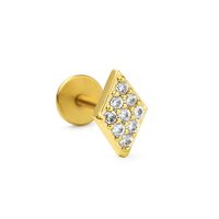 Casual Simple Style Leaf Flower Bee Brass Plating Inlay Zircon 18k Gold Plated Lip Stud sku image 1