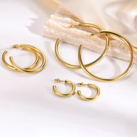 1 Pair Simple Style Solid Color Stainless Steel Earrings main image 1