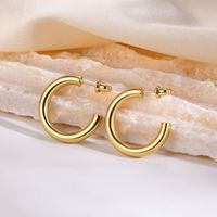 1 Pair Simple Style Solid Color Stainless Steel Earrings main image 5