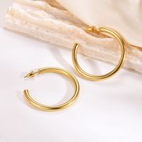 1 Pair Simple Style Solid Color Stainless Steel Earrings main image 3