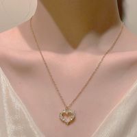 Romantic Shiny Heart Shape Rhombus Copper Plating Inlay Crystal Rhinestones Zircon 18k Gold Plated Gold Plated Silver Plated Pendant Necklace main image 4