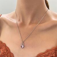 Romantic Shiny Heart Shape Rhombus Copper Plating Inlay Crystal Rhinestones Zircon 18k Gold Plated Gold Plated Silver Plated Pendant Necklace main image 2