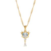 Romantique Brillant Forme De Cœur Rhombe Le Cuivre Placage Incruster Cristal Strass Zircon Plaqué Or 18k Plaqué Or Plaqué Argent Pendentif sku image 25