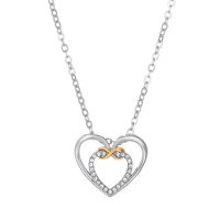 Romantic Shiny Heart Shape Rhombus Copper Plating Inlay Crystal Rhinestones Zircon 18k Gold Plated Gold Plated Silver Plated Pendant Necklace sku image 14