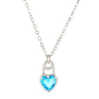 Romantic Shiny Heart Shape Rhombus Copper Plating Inlay Crystal Rhinestones Zircon 18k Gold Plated Gold Plated Silver Plated Pendant Necklace sku image 18