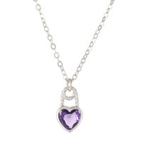 Romantic Shiny Heart Shape Rhombus Copper Plating Inlay Crystal Rhinestones Zircon 18k Gold Plated Gold Plated Silver Plated Pendant Necklace sku image 19