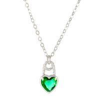 Romantic Shiny Heart Shape Rhombus Copper Plating Inlay Crystal Rhinestones Zircon 18k Gold Plated Gold Plated Silver Plated Pendant Necklace sku image 20
