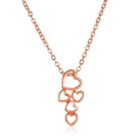 Romantic Shiny Heart Shape Rhombus Copper Plating Inlay Crystal Rhinestones Zircon 18k Gold Plated Gold Plated Silver Plated Pendant Necklace sku image 3