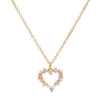 Romantic Shiny Heart Shape Rhombus Copper Plating Inlay Crystal Rhinestones Zircon 18k Gold Plated Gold Plated Silver Plated Pendant Necklace sku image 23