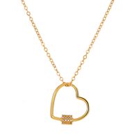 Romantic Shiny Heart Shape Rhombus Copper Plating Inlay Crystal Rhinestones Zircon 18k Gold Plated Gold Plated Silver Plated Pendant Necklace sku image 21