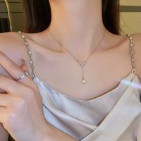 Vintage Style Letter Alloy Inlay Artificial Pearls Rhinestones Women's Necklace 1 Piece sku image 45