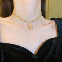 Estilo Vintage Letra Aleación Embutido Perlas Artificiales Diamantes De Imitación Mujeres Collar 1 Pieza sku image 53