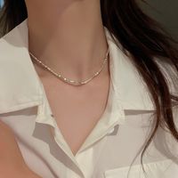 Vintage Style Letter Alloy Inlay Artificial Pearls Rhinestones Women's Necklace 1 Piece sku image 47