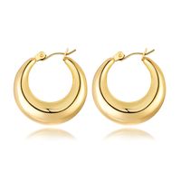 1 Pair Simple Style Commute Solid Color Plating 304 Stainless Steel Gold Plated Hoop Earrings sku image 2