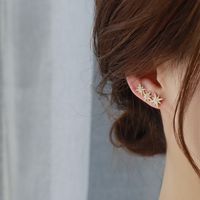 1 Pair Ig Style Simple Style Star Asymmetrical Plating Inlay Copper Zircon 14k Gold Plated Ear Studs main image 4