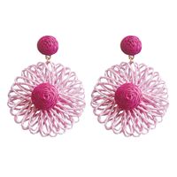 1 Pair Ig Style Vacation Flower Handmade Raffia Drop Earrings sku image 1