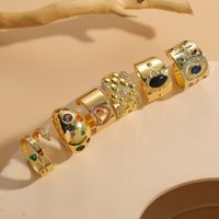 Casual Classic Style Oval Heart Shape Copper Plating Inlay Zircon 14k Gold Plated Open Rings main image 1
