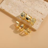 Décontractée Style Classique Ovale Forme De Cœur Le Cuivre Placage Incruster Zircon Plaqué Or 14k Anneau Ouvert main image 7