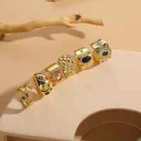 Casual Classic Style Oval Heart Shape Copper Plating Inlay Zircon 14k Gold Plated Open Rings main image 6