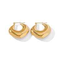 1 Pair Simple Style Solid Color Stainless Steel Hoop Earrings main image 3