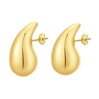 1 Pair Simple Style Solid Color Plating Stainless Steel 18k Gold Plated Ear Studs main image 4