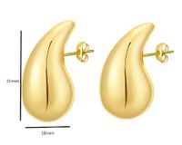 1 Pair Simple Style Solid Color Plating Stainless Steel 18k Gold Plated Ear Studs main image 3