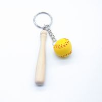 Simple Style Sports Ball Pu Leather Metal Unisex Bag Pendant Keychain sku image 2