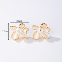 1 Pair Sweet Commute Flower Enamel Plating Inlay Copper Freshwater Pearl Zircon 18k Gold Plated Ear Studs sku image 4