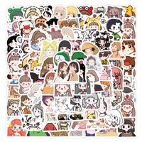 500 Süße Koreanische Bären Mädchen, Ins Zeichentrick Figuren, Handbuch Aufkleber, Briefpapier, Gepäck Notizen, Aufkleber main image 3