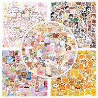 500 Süße Koreanische Bären Mädchen, Ins Zeichentrick Figuren, Handbuch Aufkleber, Briefpapier, Gepäck Notizen, Aufkleber main image 1