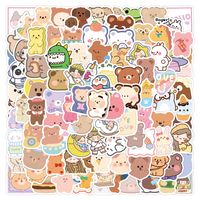 500 Cute Korean Bear Girl Ins Cartoon Character Journal Stickers Stationery Luggage Note Stickers main image 5
