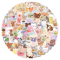 500 Cute Korean Bear Girl Ins Cartoon Character Journal Stickers Stationery Luggage Note Stickers sku image 1