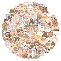 500 Cute Korean Bear Girl Ins Cartoon Character Journal Stickers Stationery Luggage Note Stickers sku image 5