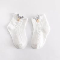 Women's Cute Stripe Cotton Mesh Crew Socks One Pair sku image 1