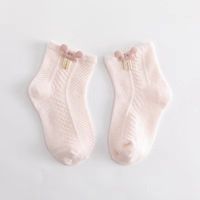 Women's Cute Stripe Cotton Mesh Crew Socks One Pair sku image 3
