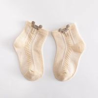 Women's Cute Stripe Cotton Mesh Crew Socks One Pair sku image 8