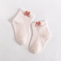 Women's Cute Stripe Cotton Mesh Crew Socks One Pair sku image 11