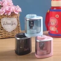 Creative Portable Solid Color Electric Pencil Sharpener Student Stationery Wholesale main image 1