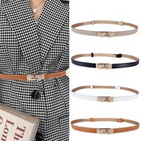 Modern Style Solid Color Imitation Leather Alloy Women's Leather Belts main image 6