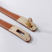 Modern Style Solid Color Imitation Leather Alloy Women's Leather Belts main image 4
