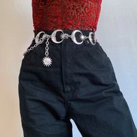 Hip-hop Punk Sun Star Moon Metal Women's Waist Chain main image 1