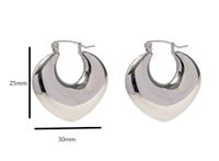 1 Pair Simple Style Solid Color Stainless Steel Hoop Earrings sku image 1